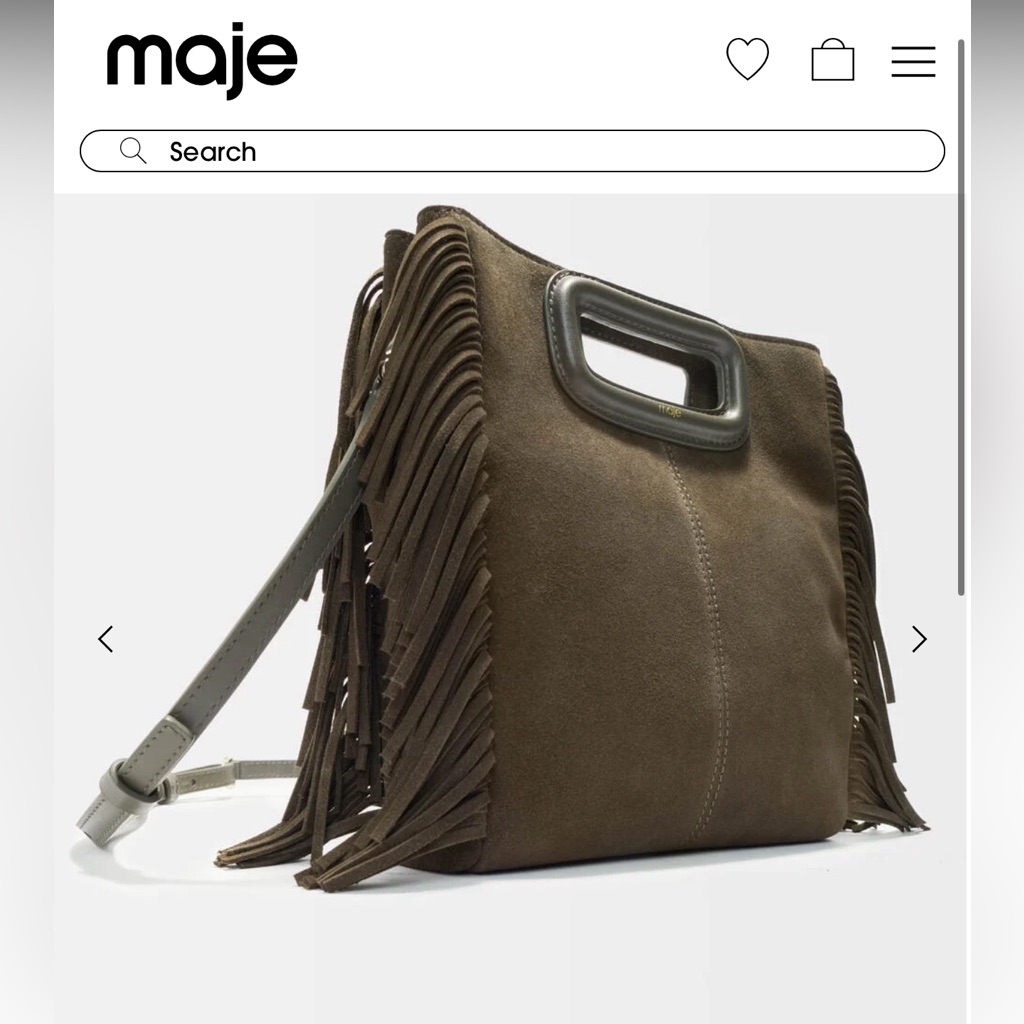 Maje M Bag In Suede Leather